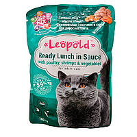 Влажный корм для котов Leopold Птица, Креветки и овощи 100г