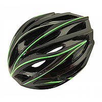 Шлем взрослый Calibri FSK-D32 L (55-62) Черный + зеленые полосы