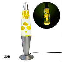 Лава лампа с глиттером (34см) желтая