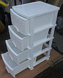 Комод пластиковий білий на 4 ящики ажурний виробництво Україна, фото 5
