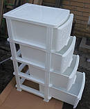 Комод пластиковий білий на 4 ящики ажурний виробництво Україна, фото 10