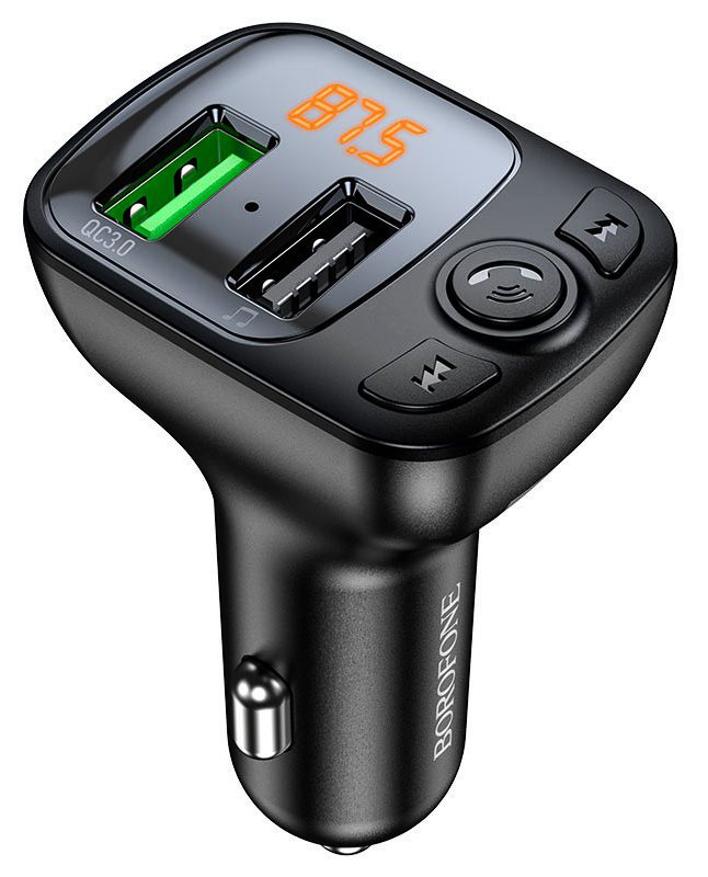FM трансмітер-мобільний зарядний пристрій QC3.0 Bluetooth Чорний