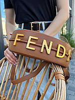 Женская сумка из эко-кожи Fendi Hobo Фенди белая молодежная, брендовая сумка через плечо