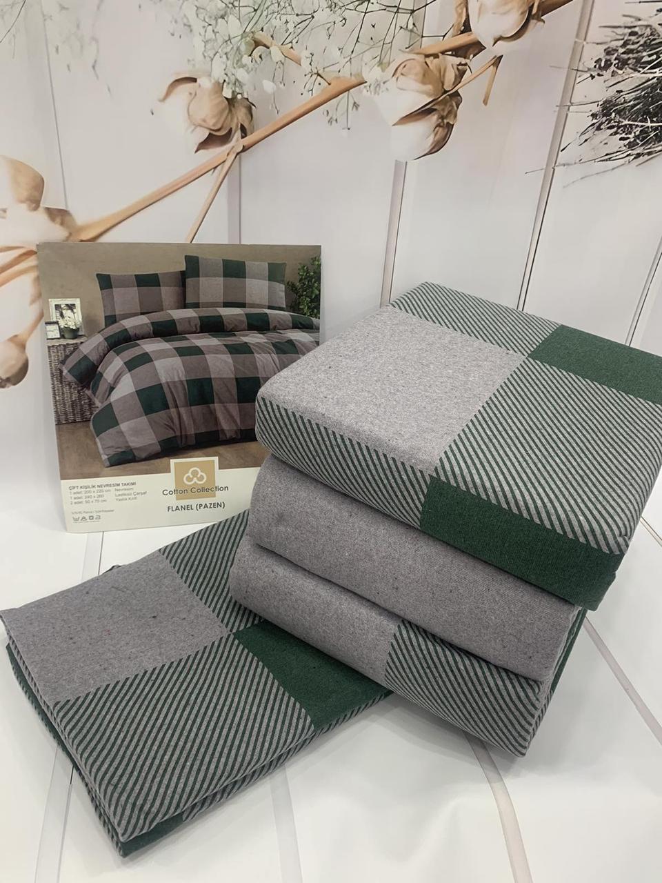 Постільна білизна фланелева байкова євро розмір Cotton Collection 011, фото 1