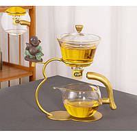 Сервіз для чаю Щасливий Будда 350 мл, чайний сервіз із термоскла, гайвань і чахай