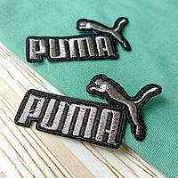 Нашивка - аплікація клейова "Puma" темно-сіра 6,5 см