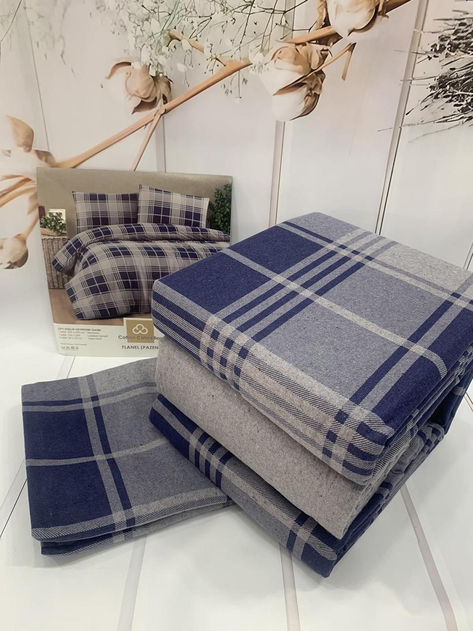 Постільна білизна фланелева байкова євро розмір Cotton Collection 014, фото 1