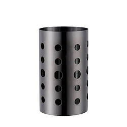 Підставка для столових приборів чорна Тор 15.5/10  см з нержавіючої сталі REMY-DECOR підставка трмач для веделок та ножів