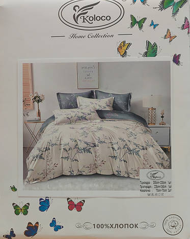 Постільна білизна Koloco Cotton Batterfly Series - Євро розмір, фото 2