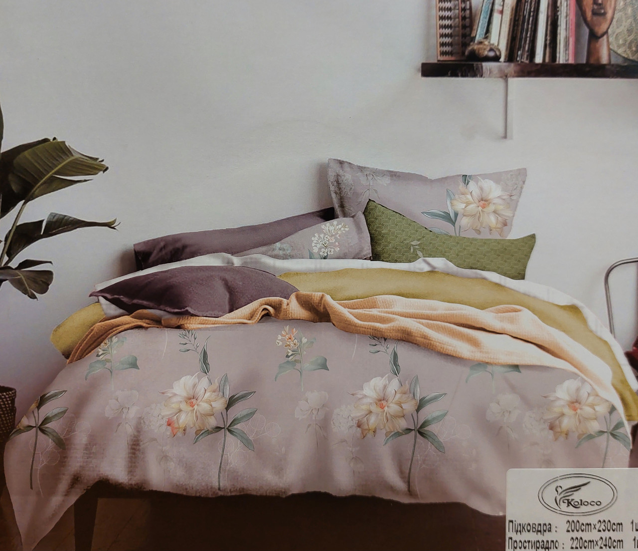 Постільна білизна Koloco Cotton Batterfly Series - Євро розмір
