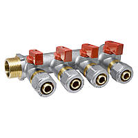 Колектор кульовий 3/4 на 4 виходи під 16 фітинг