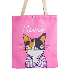 Бавовняна сумка для покупок "Коте" 40х34 см. (шопер)