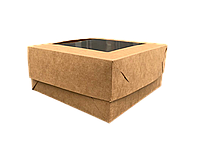 Коробка для тістечок 130х130х60 мм бура