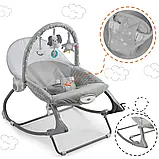 Дитяче крісло-качалка з вібрацією Nukido 705100 сіре від народження Польща, фото 3