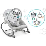 Дитяче крісло-качалка з вібрацією Nukido 705100 сіре від народження Польща, фото 2