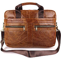 Деловая сумка-портфель мужская кожаная для ноутбука и документов Tiding Bag M2124Б