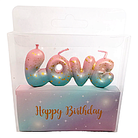 Свеча-табличка для торта фигурная "love"