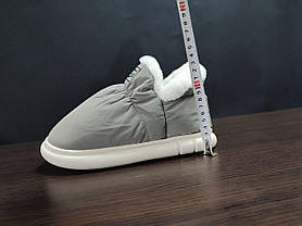 Дутики UGG GREY СІРНІ високі з Опушкою на білій підошві жіночі без застібки непромокальні зимові, фото 5