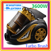 Мощный контейнерный пылесос DOMOTEC 4408MS-3600W Turbo Brush Без мешка объем пылесборника 4л Желтый LDR