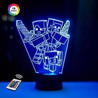 3D светильник ночник с пультом "Стив и Алекс" 3DTOYSLAMP