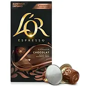 Nespresso капсули L'OR Espresso Chocolat 10шт (кава у капсулах Nespresso L'Or Chocolat, Nespresso Lor Chocolat, Lor шоколад)