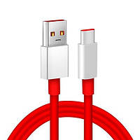 Кабель Dash / Warp Fast Charge 80W / 7.3A 1m USB на Type-C для OnePLus (016280) (red)
