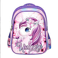 Шкільний рюкзак для дівчаток 2-6 клас з Єдинорогом