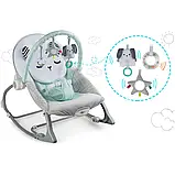 Дитяче крісло-качалка з вібрацією Nukido 705101 світло-зелене від народження Польща, фото 8