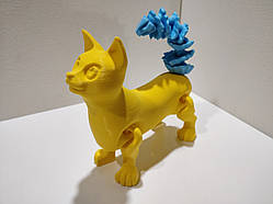 22 см. Рухома іграшка "Хвостатий кіт". (Різні кольори). 3D-друк безпечним органічним пластиком