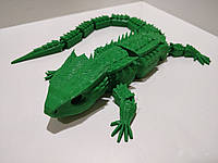 38 см. Рухома іграшка ящірка гекон. (Різні кольори). 3D-друк безпечним органічним пластиком. (Зелений)