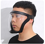 Повнолицева маска із змінним фільтром, прозора. Захисна маска від пилу, води, бруду, вітру. Захисна маска на обличчя, фото 10