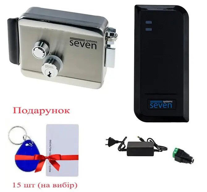 Комплект контролю доступу з електромеханічним замком SEVEN LOCK KA-7809 (Україна)