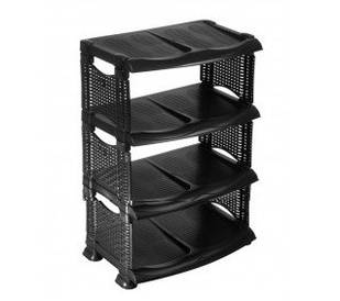 Полка для взуття СН ротанг 4яр. чорн.