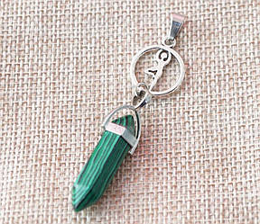 Кулон Йога вставка Малахіт полімерний