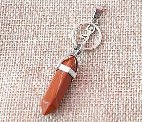 Кулон Йога вставка Червона яшма