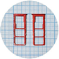 Тримач SIM карти Samsung Galaxy A10s A107F (червоний на 2 SIM + MicroSD)