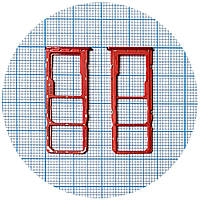 Тримач SIM карти Samsung Galaxy A10s A107F червоний на 2 SIM + MicroSD