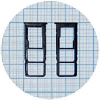 Тримач SIM карти Samsung Galaxy M10 M105F, M20 M205F синій на 2 SIM + MicroSD
