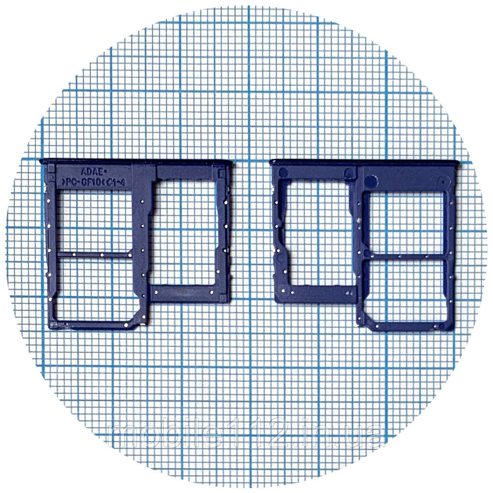 Тримач SIM карти Samsung Galaxy A01 Core A013F (синій на 2 SIM + MicroSD), фото 1