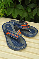 Вьетнамки подростковые для мальчика темно-синего цвета с серыми вставками 162554T Бесплатная доставка