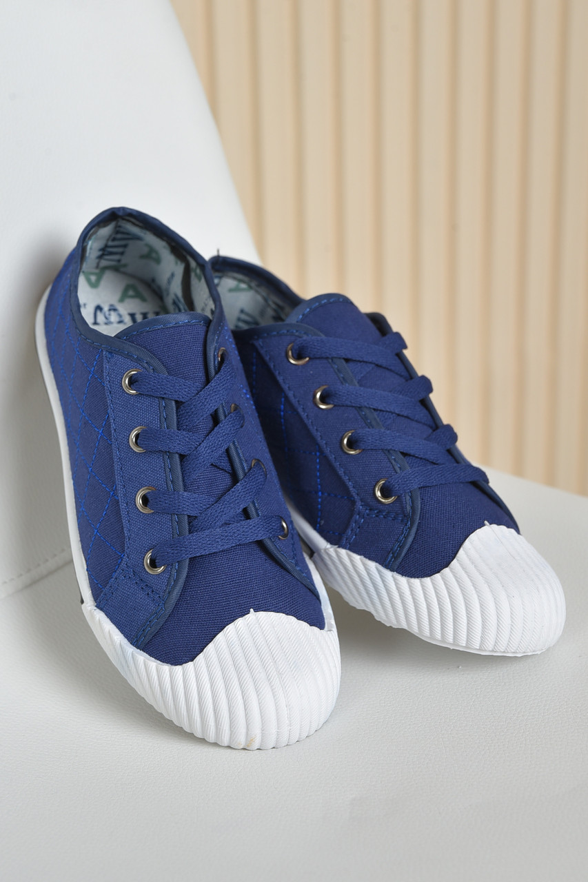 Кеди дитячі темно-синього кольору текстиль 163239T Безкоштовна доставка, фото 1