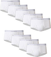 9 9 Pack - White Medium Мужские белые трусы без тегов Hanes с поясом ComfortFlexДоступно несколько упаков