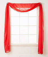 Scarf 55 x 216inch Red Роскошные прозрачные шторы Elegant Comfort, шторы для обработки окон с карманом дл