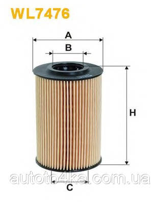 Фільтр оливи WIX FILTERS WL 7476