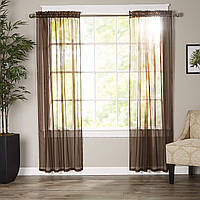 60 x 84inch Brown Роскошные прозрачные шторы Elegant Comfort, шторы для обработки окон с карманом для шта