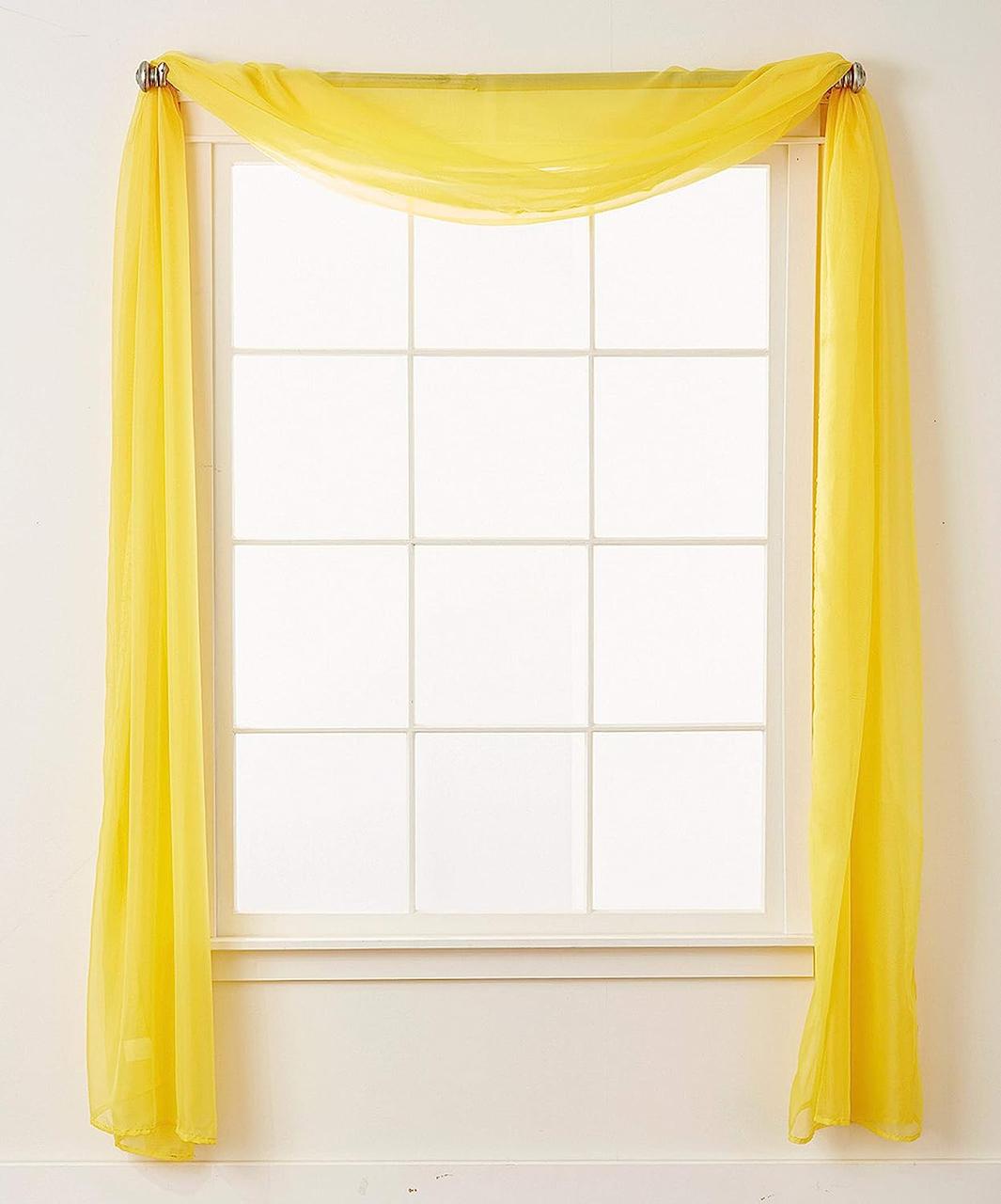 Scarf 55 x 216inch Neon Yellow Роскошные прозрачные шторы Elegant Comfort, шторы для обработки окон с кар - фото 1 - id-p1922487623