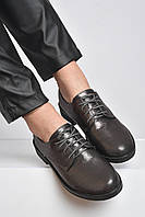 Туфли женские коричневого цвета на шнуровке Уценка р.37 163181T Бесплатная доставка