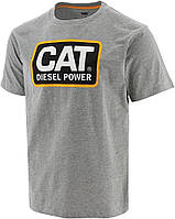 XX-Large Heather Grey / Yellow Мужская футболка Cat Diesel Power с коротким рукавом классического кроя Ca