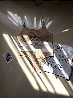 Комфортиний трикотажний комплект білизни на щодень, топ і трусики сліпи