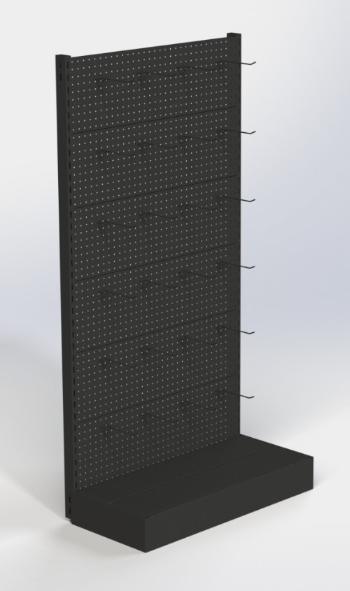 Стелаж 1970х900мм  з перфорованою стінкою під гачки торговий пристінний для магазину